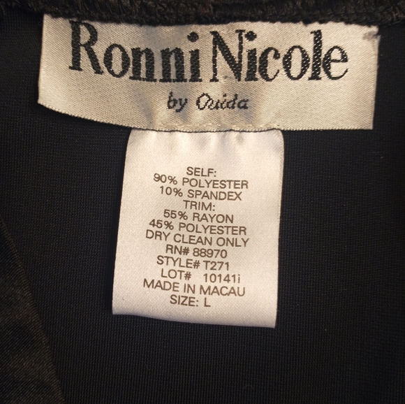 Vintage Black Velvet Satin Bow Snap Front Festive Holiday Christmas Jacket L - Picture 6 of 8